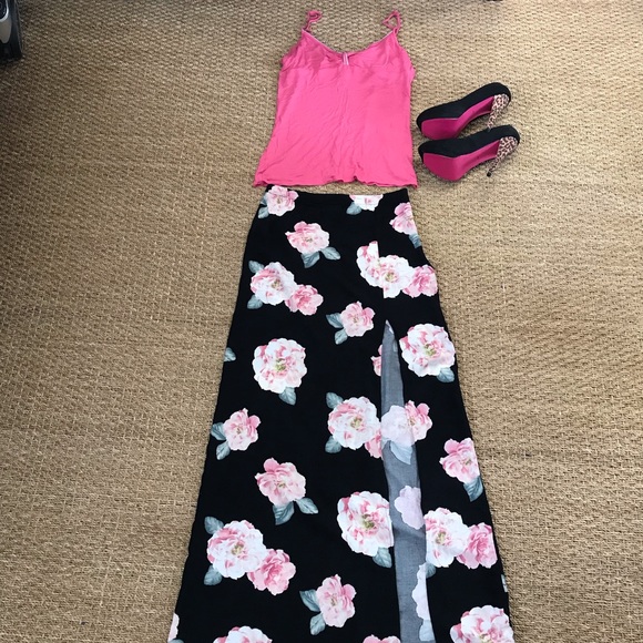 Forever 21 floral side slit maxi skirt - Picture 6 of 12